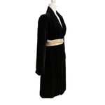 Vintage 80s Black Velvet Collections Overcoat Dress Coat Size Medium Black Photo 1