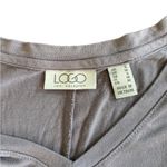 LOGO By Lori Goldstein LOGO Goldstein Taupe w/Purple Tint Sleeveless Dress Chiffon Hem Photo 4