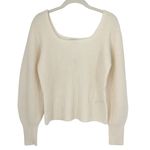 Madewell Soft Wool Cashmere Square Neck Sweater Heather Cloud Size Medium NEW Photo 5