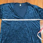 We The Free Free People Luxe Tee Blue Crushed Velvet Tunic Dress Size S Photo 10