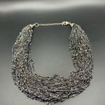 Set of 3 multi strand beaded necklaces gold/silver/black 16” ' Black Photo 4