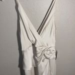 EXPRESS Satin Faux Wrap Tie Waist Hi-lo Midi Dress Photo 4