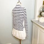 Anthropologie Stripe & Lace Sweater Cardigan Balck & White XS Photo 5