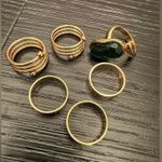 Gold Rings Assorted Bundle of (6) Chunky Gold Rings Various Sizes Photo 1