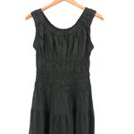 Rails  Anastasia Black Sleeveless Tiered Poplin Ruched Dress S Photo 4