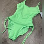 Hurley New  Ribbed Neon Green One-Piece Cheeky Swimsuit Photo 2
