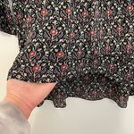 Joie Jamira Dress Black Blue Red Floral Tie Neck Bow Asym Ruffle SILK Mini Photo 13