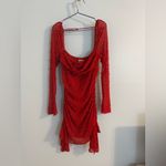 Oh Polly  red midi beaded longsleeve dress size US 6 Photo 1
