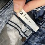 PacSun Patchwork Wide Leg Jeans Distressed Denim Blue Unique Style Pants Sz 22 Photo 6