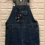 Dr. Seuss Women’s  Brand Cat‎ in the Hat denim jean shorts overalls sz L Photo 0