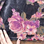 Dress Forum  • velvet floral shift dress grey burnout rose pink long sleeve mini Photo 5