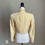 RICKIE FREEMAN FOR TERIJON | Vintage Yellow Cropped Textured Blazer Jacket Size 2 Photo 5