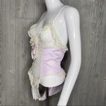 Vintage Treasures by faris sexy silky lace ruffle lingerie body suit size medium Purple Photo 3