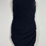 Reformation Jeans Black Maly Ribbed Knit Dress Ruched LBD Size S Photo 0