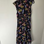 Paige  Katharina Silk Black & Floral Print Midi Dress Photo 3