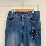LawMan Vintage 90s Western Slim Fit Boot Cut Star Rhinestone Medium Wash Jeans 9 Photo 3
