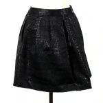 Tommy Hilfiger Chic Goth Punk Black Metallic Pleated Full Skirt Size 8 Medium M Photo 2