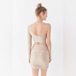 Tiger Mist  Satin Beige One Shoulder Dress Photo 1