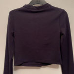 NWT Navy Textured Cropped Cardigan Gold Size XS Photo 3