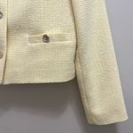ZARA Tweed Cropped Blazer Gold Buttons Yellow Size M Photo 6