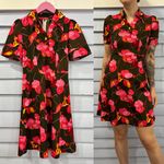 Vintage 70s Floral Watercolor Fit Flare Mini Dress Multiple Photo 2