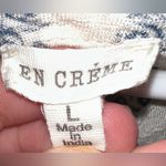 En Crême En Creme White and Blue Floral Peasant Top - Size Large Photo 5