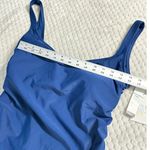 Time and Tru One Piece Swimsuit Womens XL Blue Side Ties Ruched Med Coverage NWT Photo 5
