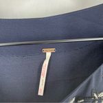 Free People Navy Blue Floral Beaded Embroidered Chiffon Dolman Sleeve Dress M Photo 4