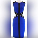 Ivanka Trump  Blue and Black Sleeveless With Back Walking Split Dress Photo 2