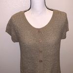Kenar  tan half button short sleeve cardigan sweater Photo 1