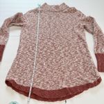 LL Bean Marled Rust Red Mock Neck Linen Blend Ragg Pullover Sweater MEDIUM Photo 7
