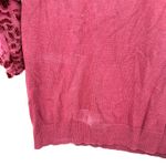 Joseph A  Size Medium Blouse Red 3/4 Sleeve Velvet Rose‎ Semi Sheer Workwear Photo 2