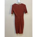 Steven Alan  Women's Bodycon V-Neck Knit‎ Kirby Dress Dark Rust Multi Space Dye Photo 1