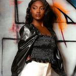 SheIn black faux leather puffer sleeve top! New! Photo 2