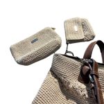 Worthington knit woven handbag with faux leather handles Photo 2