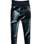 Spanx  Red Hot Faux Leather‎ Shaping Black Leggings Sz S Photo 1