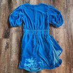Rhode Pia Draped Velvet Mini Dress In Turquoise Size XS Sleeveless Blue Photo 8