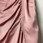 rouje paris renee pink satin ruched slit midi skirt blush Photo 5