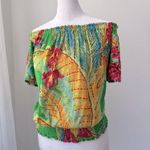 Cynthia Rowley Tropical Print Peasant Top Photo 2