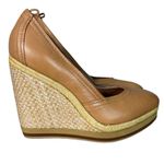 Bacio 61 Shoes Womens 9 W Wide Tan Espadrille Wedge Preppy‎ Neutral Minimalist Photo 0