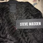 Steve Madden Black Lurex Fringe Poncho Shawl Cover Photo 4