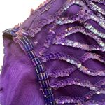 Laurence Kazar  Vintage Beaded Purple Sequin Silk Party Dress Size XL in EUC Photo 12