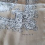 Versace NWT  Tan Cream Chic Old Money Dainty Feminine Whimsical Boho Silk Scarf Photo 2