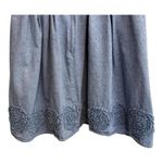 Chic Strapless Denim Dress with Embroidered Hem Size Large Summer Beach Blue Photo 4