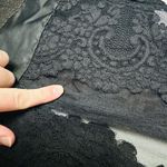 Theia Gold & Black Midnight Lace Crewneck Lace See Through Sheath Dress Size 6 Photo 9