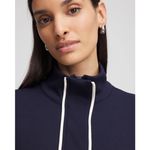 Chico's Zenergy Scuba Contrast Jacket Navy Blue Stretch Athleisure Women 3 XL New Photo 3