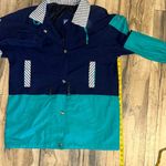 Vintage 90s Braetan Retro Green Blue Teal Windbreaker Coat Jacket Womens Medium Photo 1