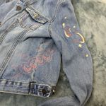 Hollister Y2K Denim Jacket Distressed Graffiti Women’s Small Photo 6