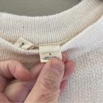 Anthropologie Moth White Pullover Crew Neck Sweater Feathered Trim Size Small Photo 4