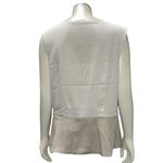 Ann Taylor Size 8 White Beige Draped Asymmetric Blouse Side Zip Chic Modern Fit Photo 5